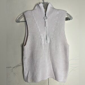 525 America Cream Knit Sweater Vest 100% cotton